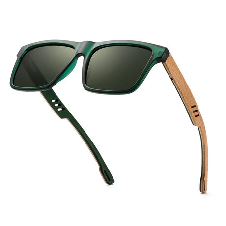 Green Polarized UV400 Square Sunglasses For Men