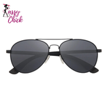 Polarized Wood Blue Uv400 Lens Pilot Sunglasses Sassy Chick Logo