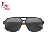 Polarizing UVA&B Protection Wood Sunglasses Sassy Chick Logo