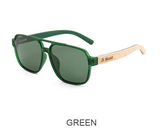 Green Polarizing UVA&B Protection Wood Sunglasses