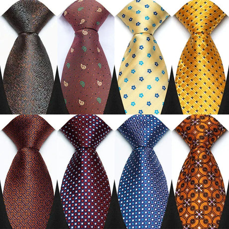 Collection of Polka Dot Plaid 8cm Jacquard Classic Necktie