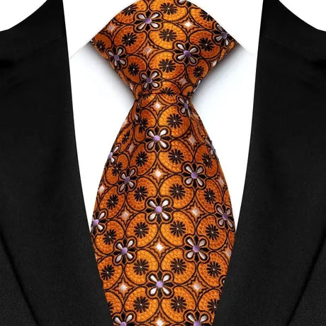 Gold Polka Dot Plaid 8cm Jacquard Classic Necktie