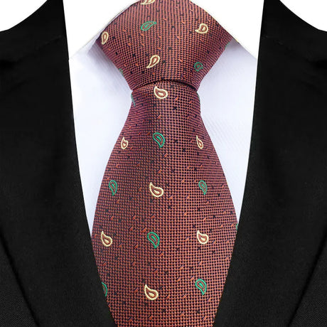 Red Polka Dot Plaid 8cm Jacquard Classic Necktie