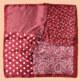 Red Polka Dot Square Twill Silk Scarf Shawl Hijab Bandana