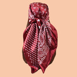 Red Polka Dot Square Twill Silk Scarf Shawl Hijab Bandana