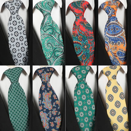 Collection of Polyester Floral Classic Print Patterns 8CM Necktie