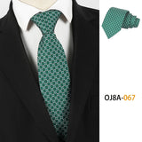 Green Polyester Floral Classic Print Patterns 8CM Necktie