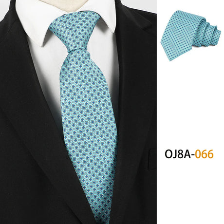 Blue Polyester Floral Classic Print Patterns 8CM Necktie