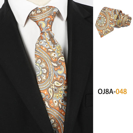 Brown Polyester Floral Classic Print Patterns 8CM Necktie