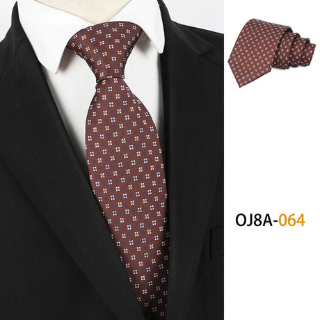 Brown Polyester Floral Classic Print Patterns 8CM Necktie