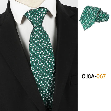 Green Polyester Floral Classic Print Patterns 8CM Necktie