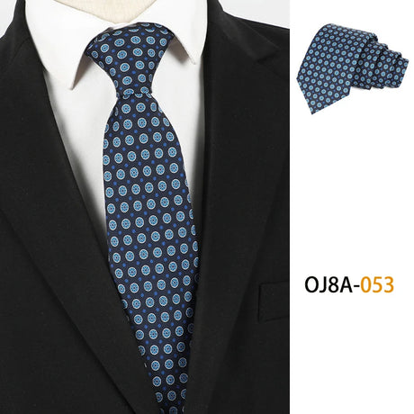 Blue Polyester Floral Classic Print Patterns 8CM Necktie