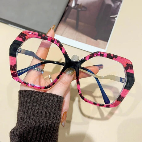 Polygon Optical Reading Eyewear pink black