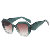 Polygon Oversized Retro Gradient Sunglasses green