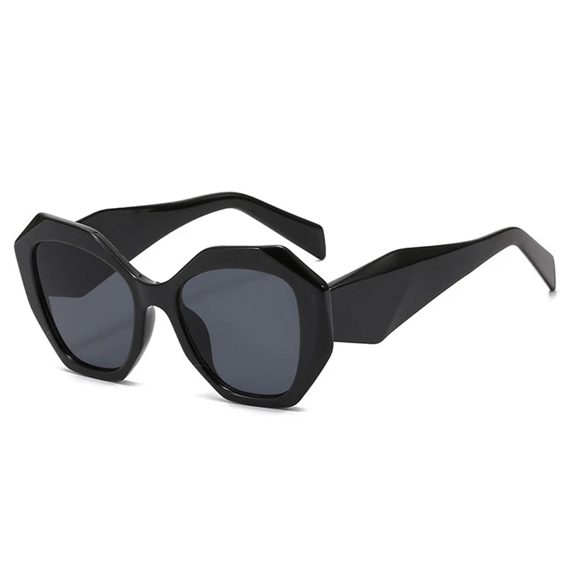 Polygon Oversized Retro Gradient Sunglasses black