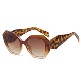 Polygon Oversized Retro Gradient Sunglasses brown black