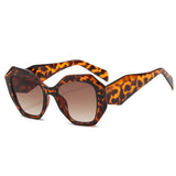 Polygon Oversized Retro Gradient Sunglasses black brown