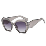 Polygon Oversized Retro Gradient Sunglasses transparent gray