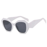 Polygon Oversized Retro Gradient Sunglasses white