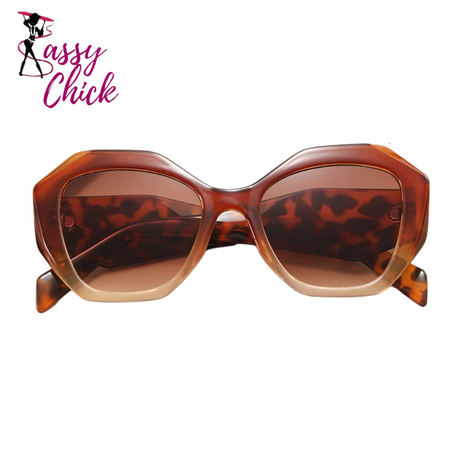 Polygon Retro Gradient Sunglasses Sassy Chick Logo