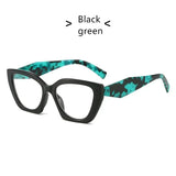Black green Polygonal Reading Eyewear
