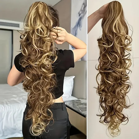 Ponytail Hair 30 Inch Long Wavy Curly Synthetic Wig