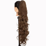 Brown Ponytail Hair 30 Inch Long Wavy Curly Synthetic Wig
