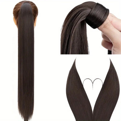 natural black Ponytail Hair Extension 28inch