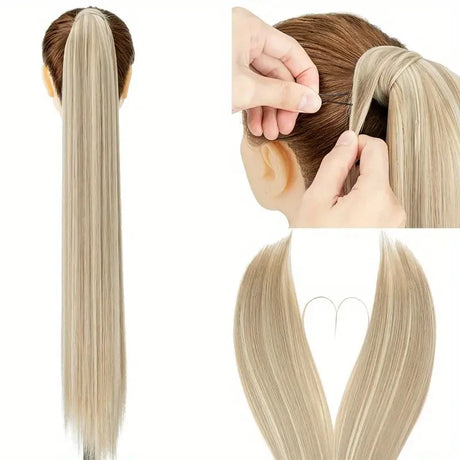 ash blonde Ponytail Hair Extension 28inch