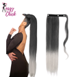 Ponytail Hair Extension Synthetic Long Straight Wrap Sassy Chick Logo