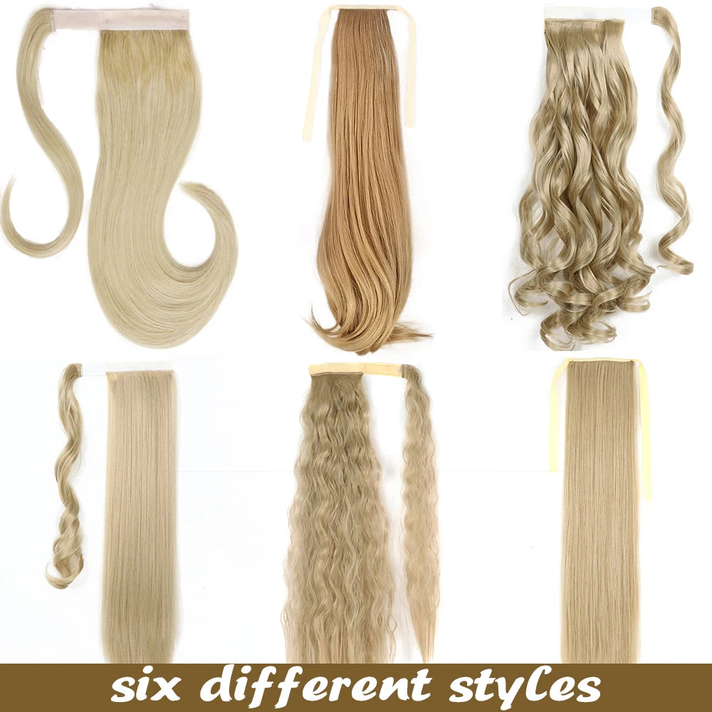 Style of Ponytail Hair Extension Synthetic Long Straight Wrap