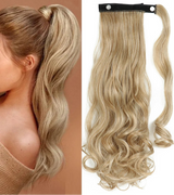 Blonde Ponytail Hair Extension Synthetic Long Straight Wrap