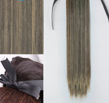 Brown Ponytail Hair Extension Synthetic Long Straight Wrap
