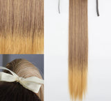 Blonde Ponytail Hair Extension Synthetic Long Straight Wrap