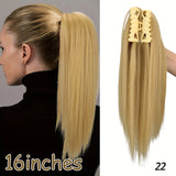 Blonde Ponytail Hair Extension Synthetic Long Straight Wrap