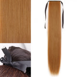 Orange Ponytail Hair Extension Synthetic Long Straight Wrap