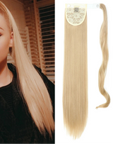 White Ponytail Hair Extension Synthetic Long Straight Wrap
