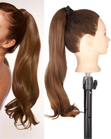 Brown Ponytail Hair Extension Synthetic Long Straight Wrap