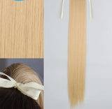 Blonde Ponytail Hair Extension Synthetic Long Straight Wrap