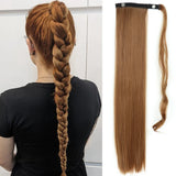 Orange Ponytail Hair Extension Synthetic Long Straight Wrap