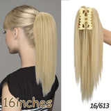 Blonde Ponytail Hair Extension Synthetic Long Straight Wrap