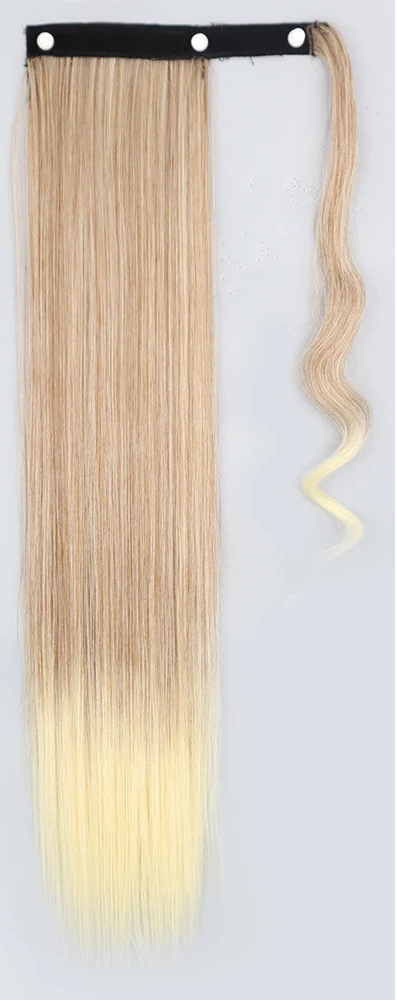 White Ponytail Hair Extension Synthetic Long Straight Wrap