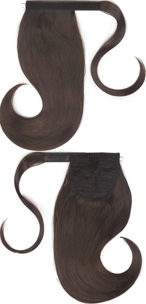 Black Ponytail Hair Extension Synthetic Long Straight Wrap