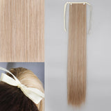Blonde Ponytail Hair Extension Synthetic Long Straight Wrap