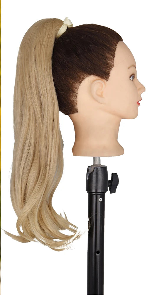 Blonde Ponytail Hair Extension Synthetic Long Straight Wrap