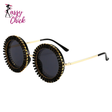 Popular Round Punk Diamond Sunglasses Sassy Chick Logo
