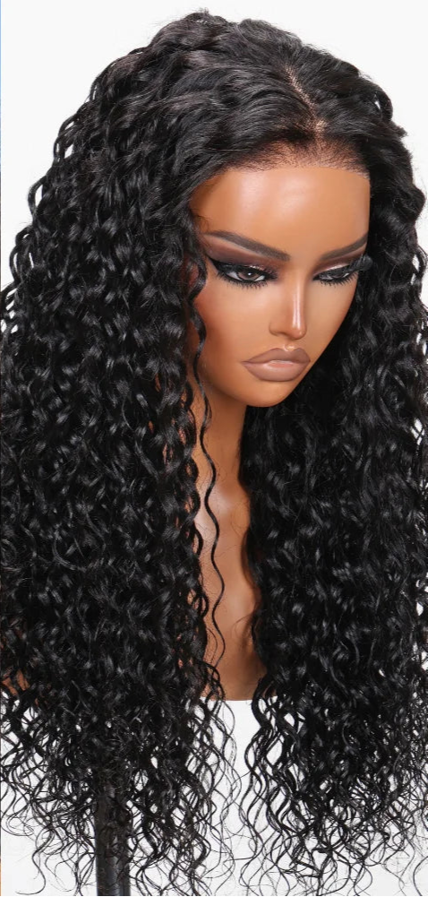 Pre Cut Pre Bleached 7x5 100% Human Hair Natural Color Wig black