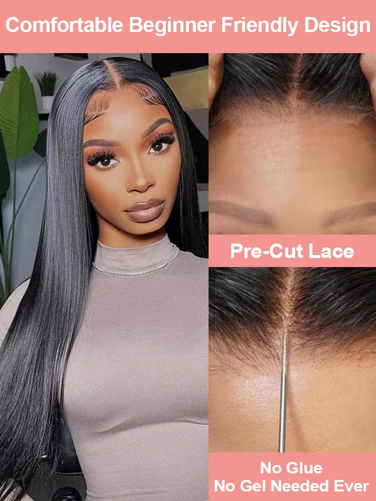 Pre Cut Ready to Wear 13x6 Front Lace  Straight Human Hair Wig