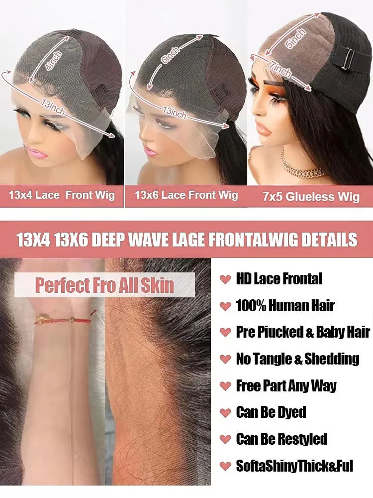 Pre Cut Ready to Wear 13x6 Front Lace  Straight Human Hair Wig