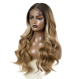 Brown Pre Plucked Body Wave HD Synthetic Lace Front Wigs
